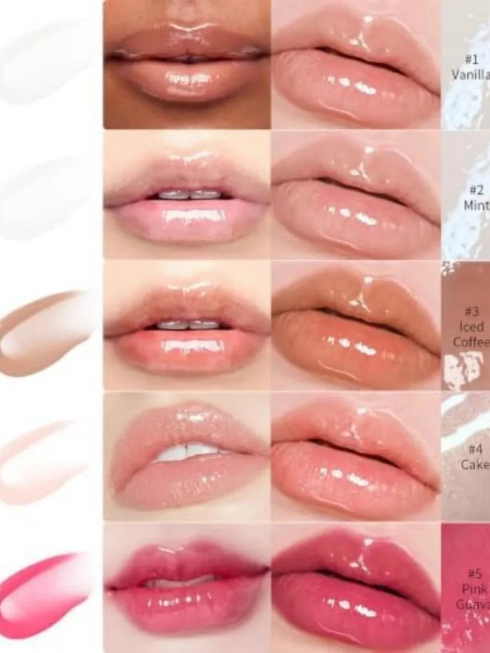 5-Pack Tinted Lip Balm Set for Summer, Moisturizing Gloss for Dry Lips